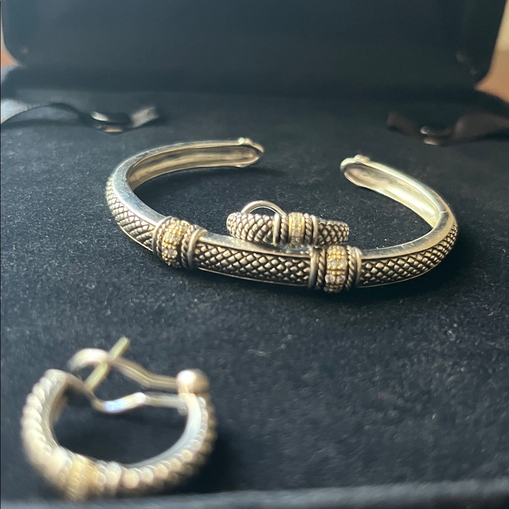 925 18k diamond Bracelet and Earring Set - Picture 8 of 10
